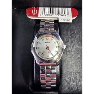 Ladies Wenger Swiss Made 092.2030 Diamond Markers SS Field Watch New Battery